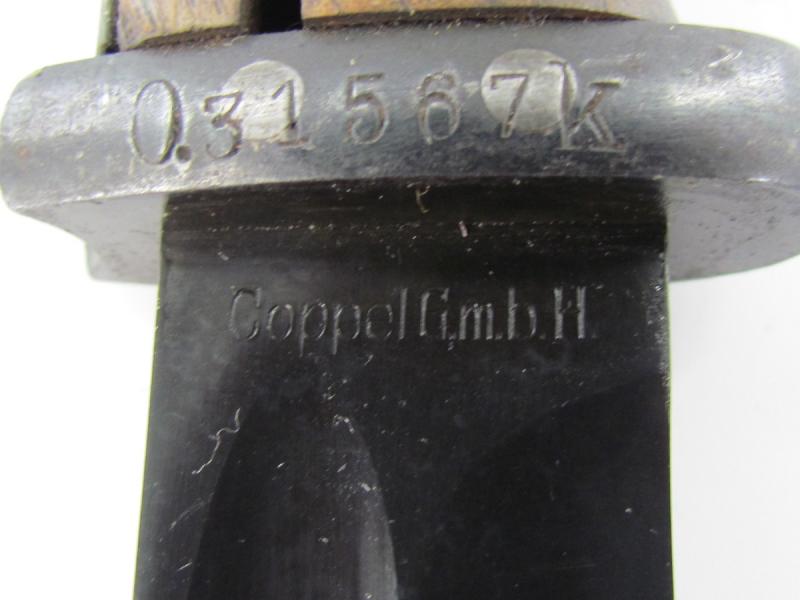 K98 bayonet with Kriegsmarine markings and Maker Coppel GMBH