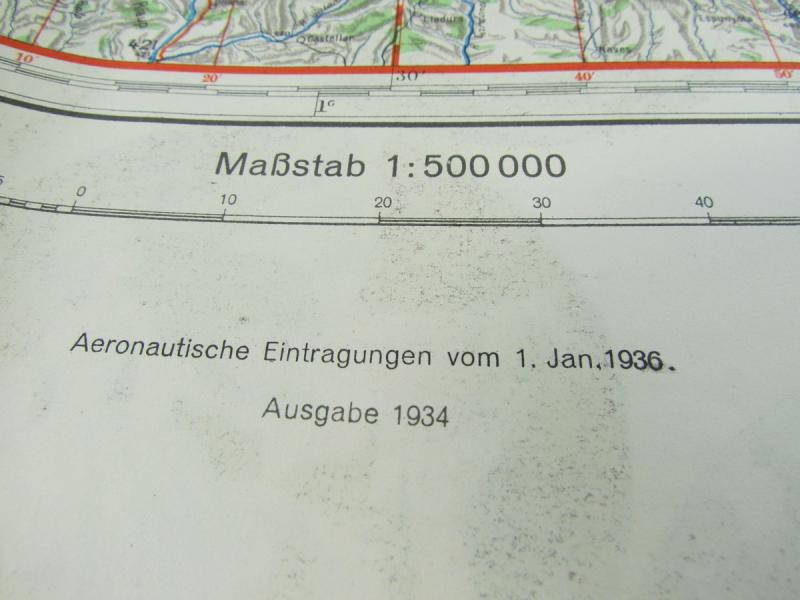Luftwaffe Navigation Map Toulouse France 1934 ( SCHWERTER ZU PFLUGSCHAREN)