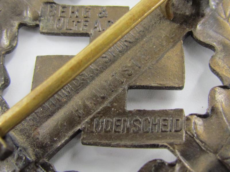 SA Sportabzeichen, Bronze, Numbered and Maker Marked