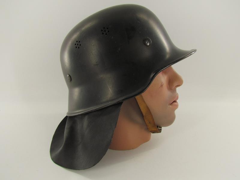 M34 ND Civic Fire Police German Helmet With Neck Flap .