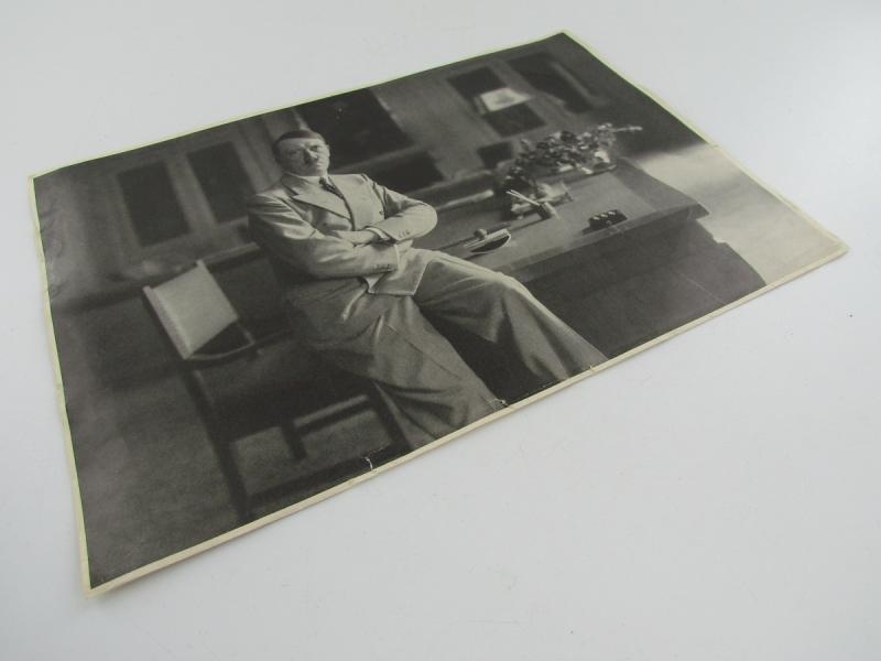 Photo Adolf Hitler Sitting on the Edge of his Desk 1933