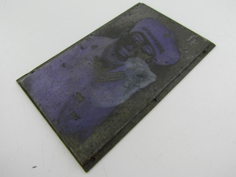 Original German Newspaper Photo “Druckplatte” (printing plate)