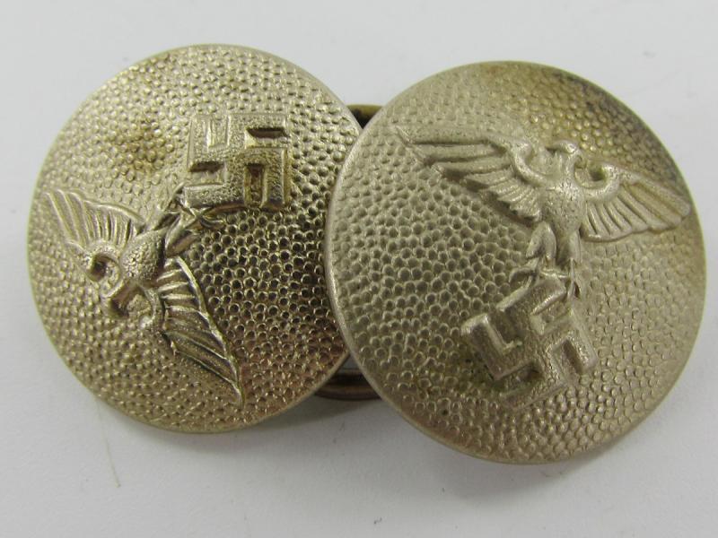 2 x Original German NSDAP (Nazi Party) Political Uniform Buttons