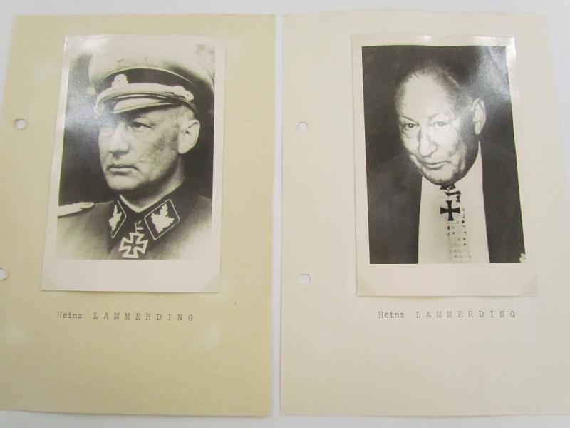 2 x Original Photos From SS Knight's Cross Bearer Heinz Lammerding