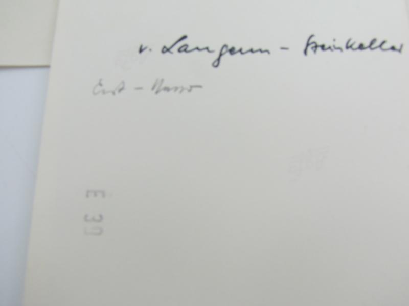 1 x Original Photo From Knight's Cross Bearer Ernst Von Langenn-Steinkeller