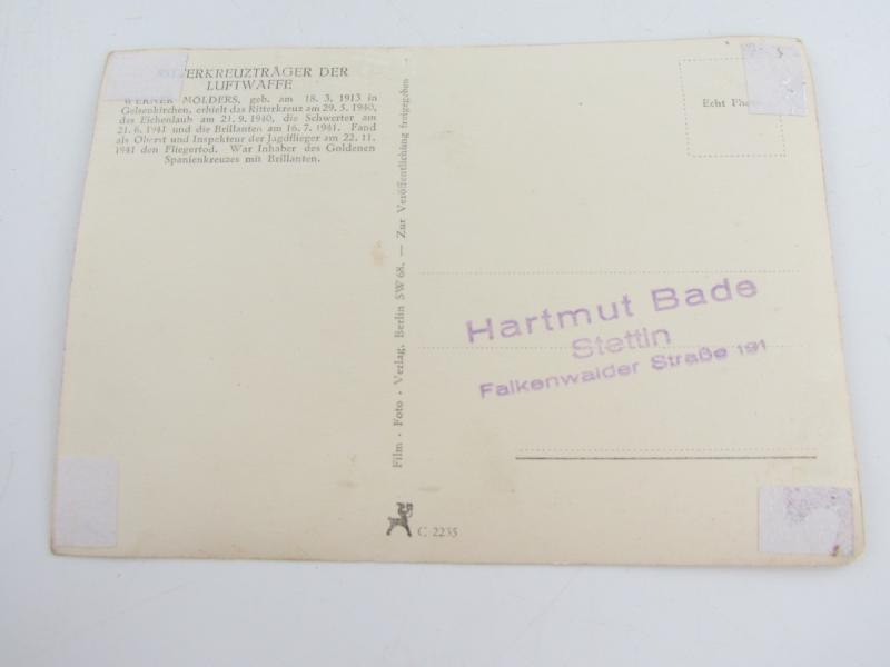 Luftwaffe Werner Mölders Postcard