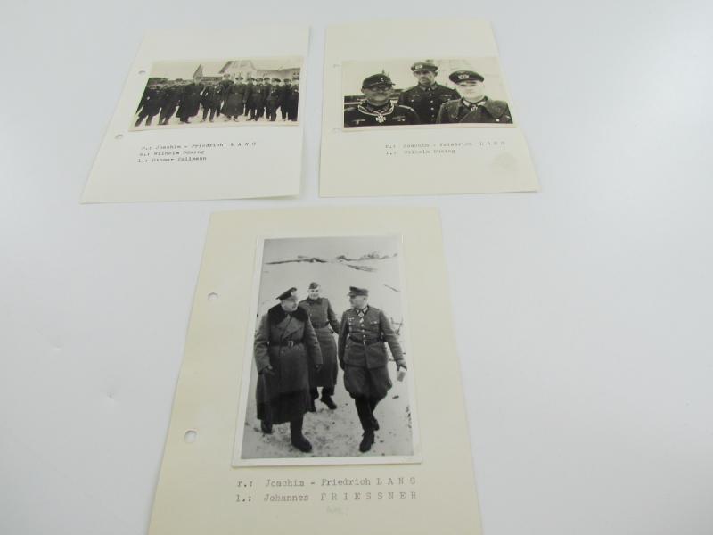 3 x Original Photos From Knight's Cross Bearer Joachim-Friedrich Lang