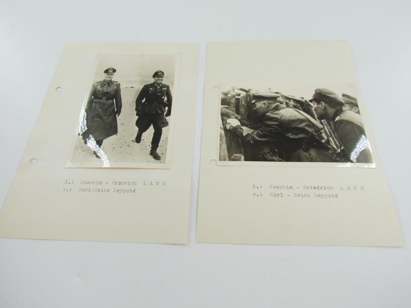 2 x Original Photos From Knight's Cross Bearer Joachim-Friedrich Lang