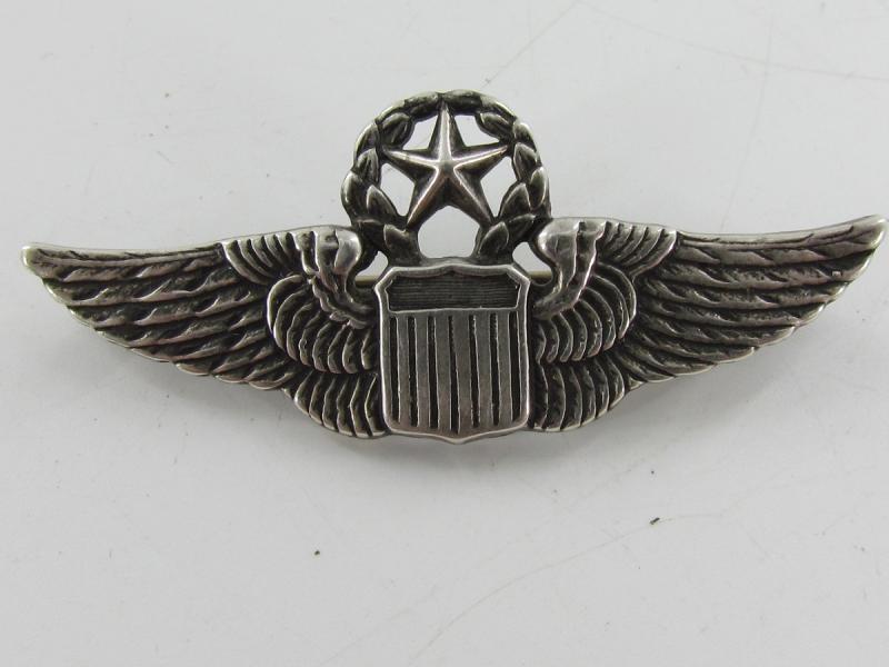 US WWII Original Command Pilot Wing Sterling Luxenberg Pin Back...RARE !!