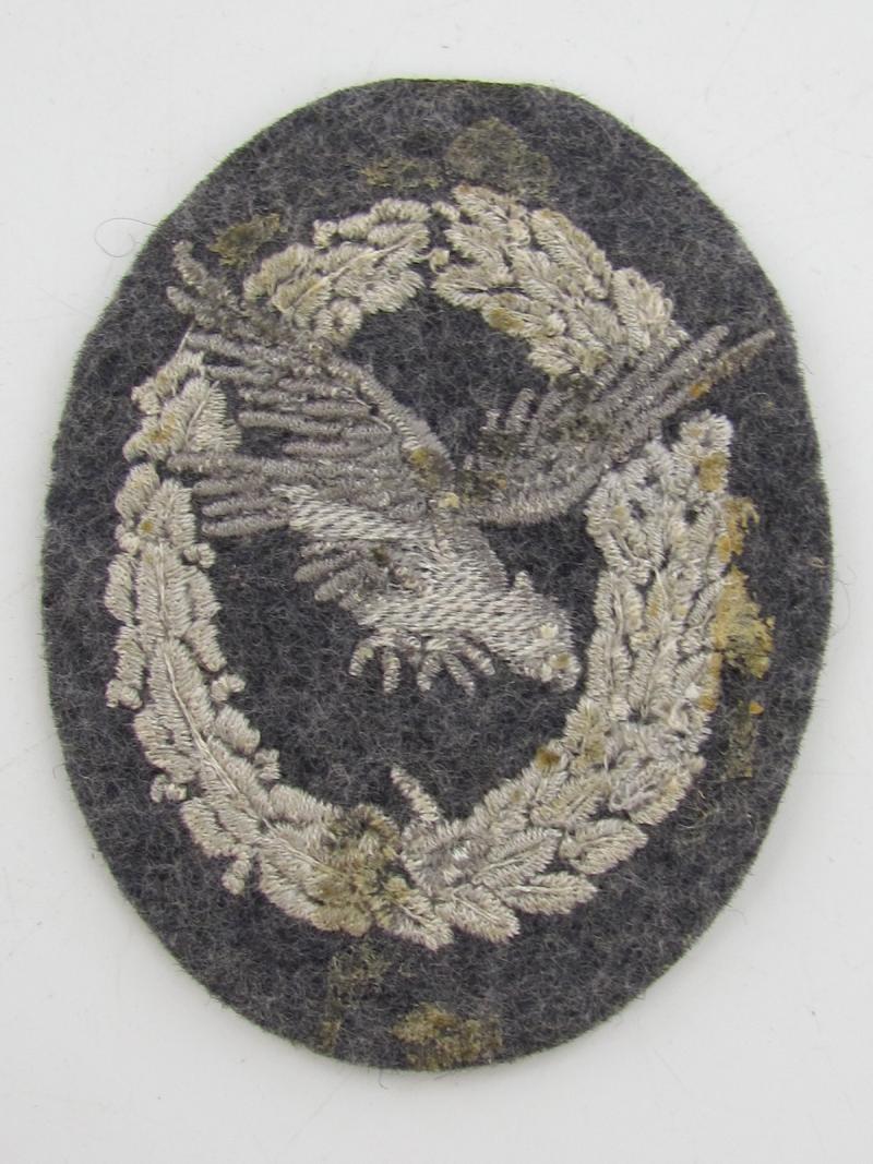 Luftwaffe. Air Gunner Badge, Cloth Version