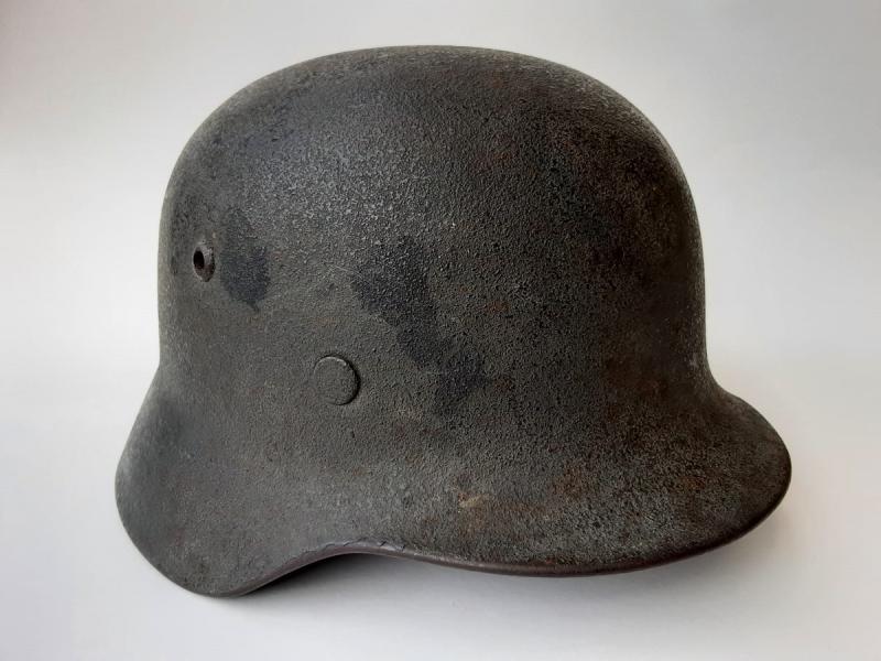 Luftwaffe M35 Woodchip Camo Helmet With Ghost Decal