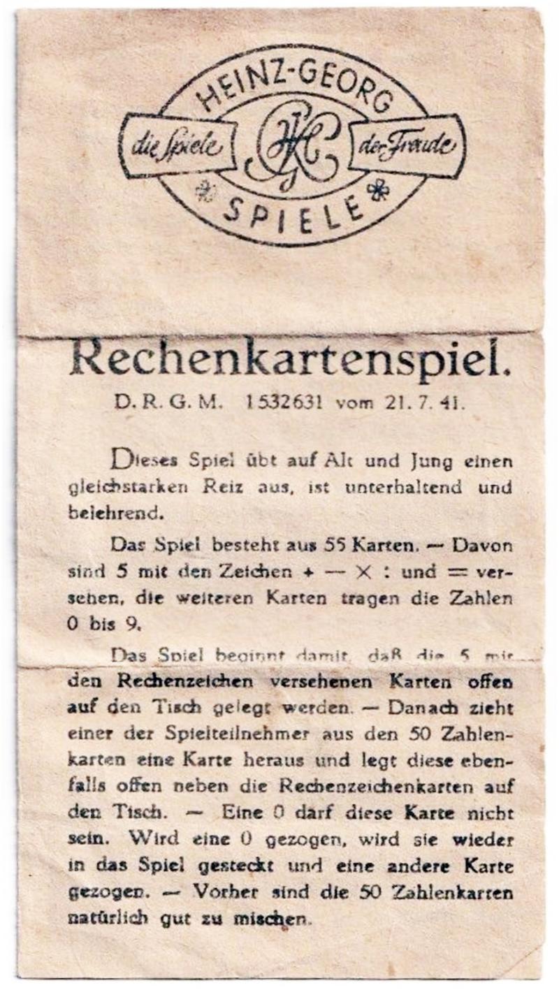 Wehrmacht ‘Rechenkartenspiel’
