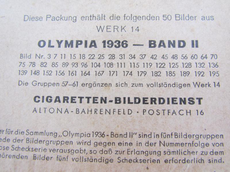 Collection pictures Olympia 1936 ( Bilder Gruppe 57 )
