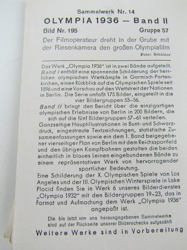 Collection pictures Olympia 1936 ( Bilder Gruppe 57 )