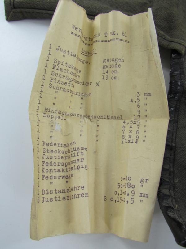 Wehrmacht ( Pioneer )Canvas Tool Bag With Contents ... WaA Marked