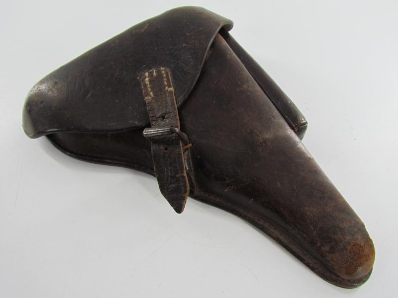 WW1 Hardshell P08 Luger Holster Dated 1910 and Unit Marked