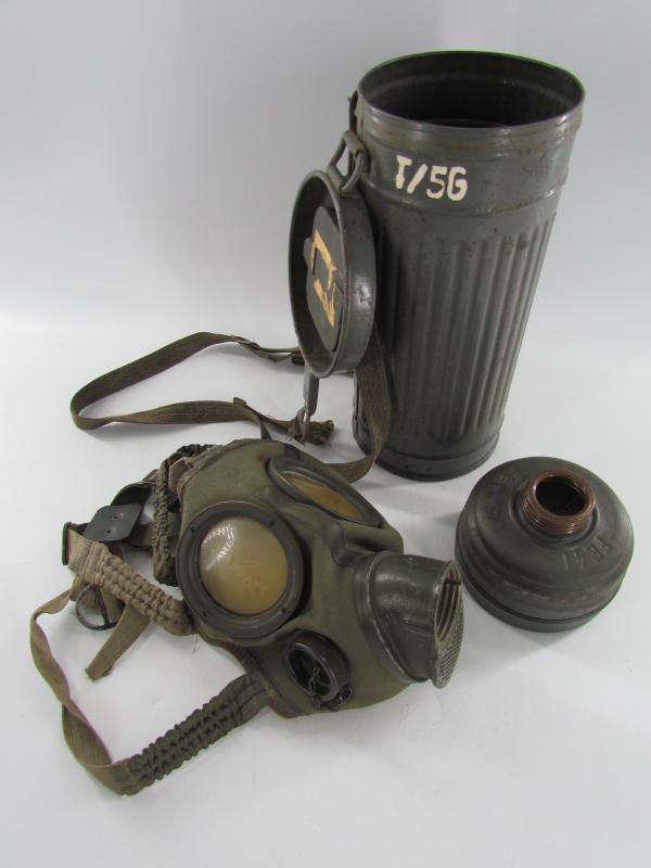 Kriegsmarine Grey Gasmask Cannister With Communication Gasmask