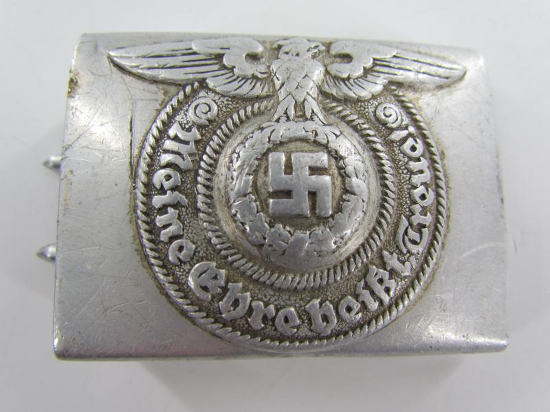 Aluminium Belt Buckle – Waffen-SS – RZM 822/37 with Belt