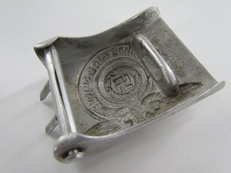 Aluminium Belt Buckle – Waffen-SS – RZM 822/37 with Belt