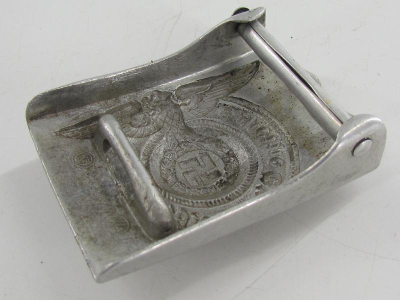 Aluminium Belt Buckle – Waffen-SS – RZM 822/37 with Belt