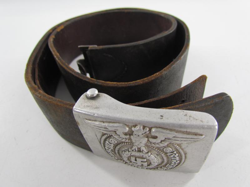 Aluminium Belt Buckle – Waffen-SS – RZM 822/37 with Belt