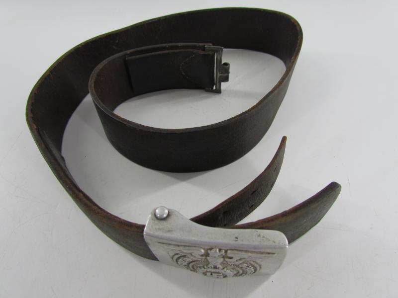 Aluminium Belt Buckle – Waffen-SS – RZM 822/37 with Belt