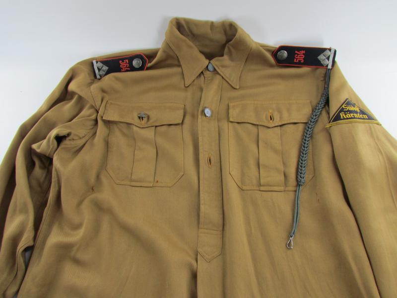 Hitler Youth Service Shirt With Insignia Süd Ost Kärnten