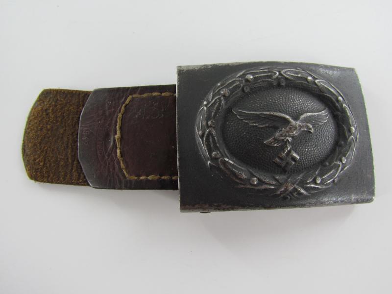 Tabbed Steel Luftwaffe Belt Buckle Assmann 1942