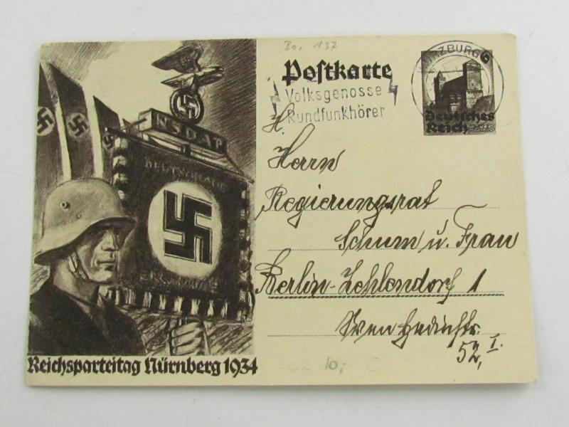 Postcard. Reichsparteitag Nürnberg 1934