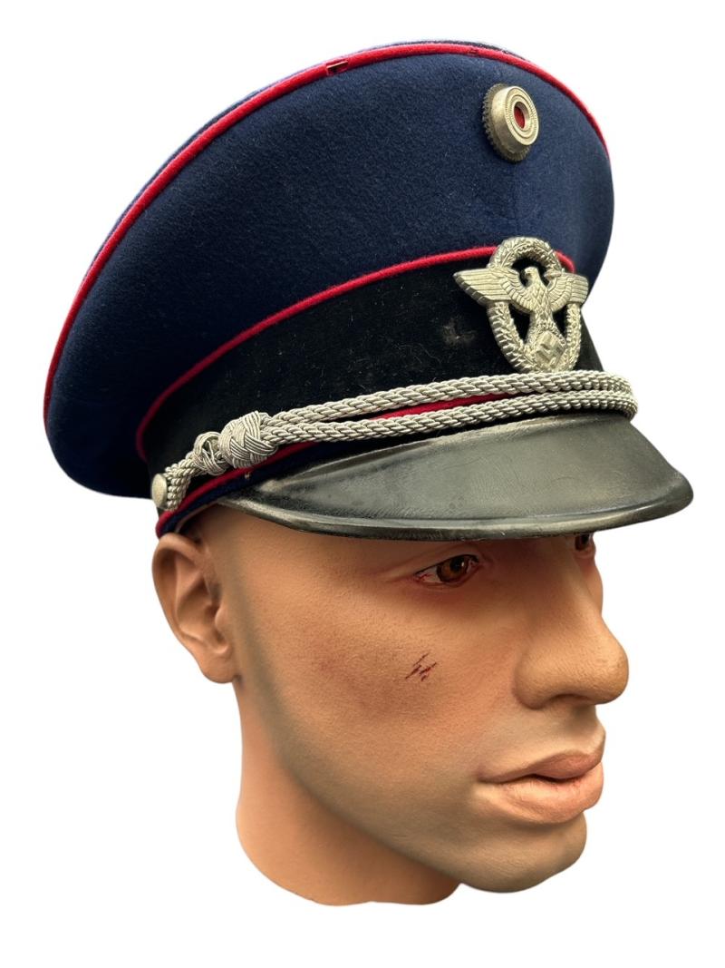 German Fire Police ( Feuerlösch Polizei ) Officer Visor Cap