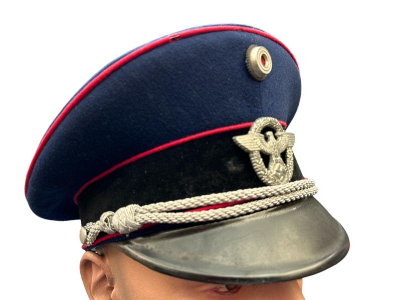 German Fire Police ( Feuerlösch Polizei ) Officer Visor Cap