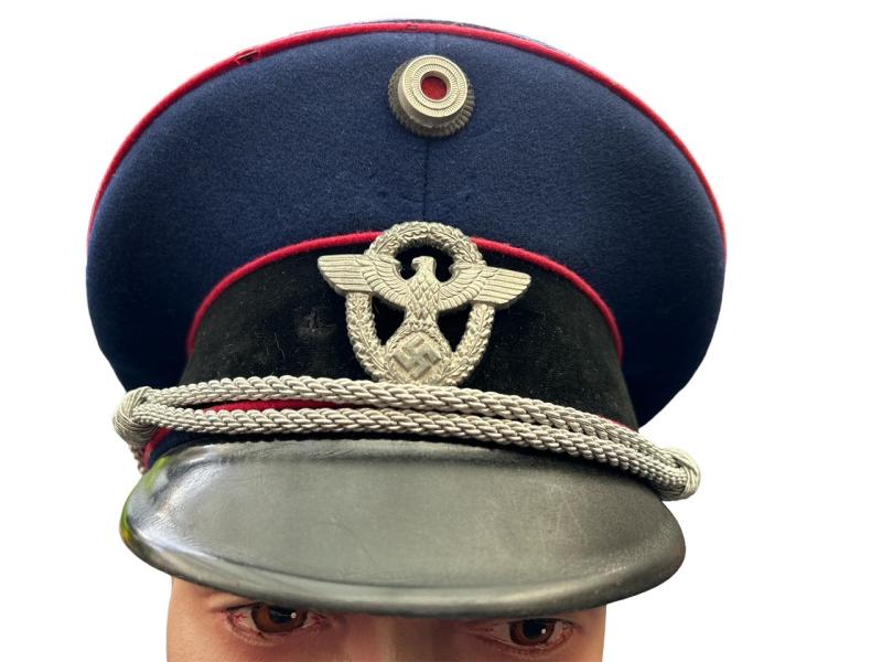 German Fire Police ( Feuerlösch Polizei ) Officer Visor Cap