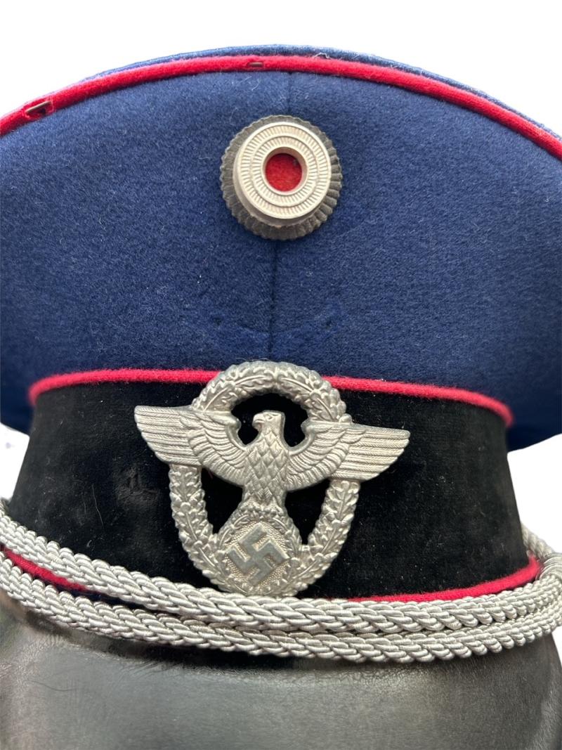 German Fire Police ( Feuerlösch Polizei ) Officer Visor Cap