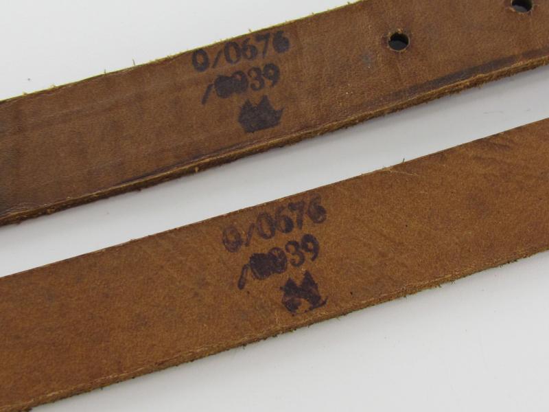 2x Matching Wehrmacht Equipment Straps RB numbered