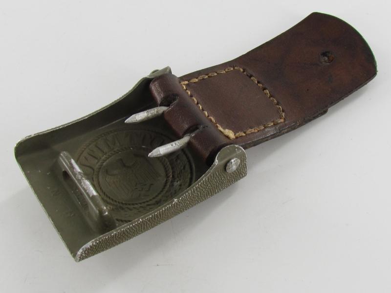 WH (Heer) EM/NCO's Aluminum Belt Buckle N&H 1936 Top Condition