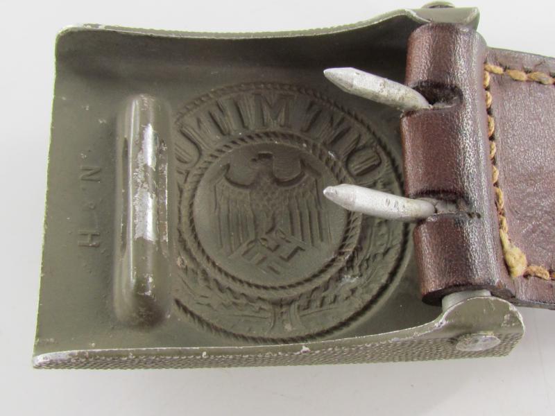 WH (Heer) EM/NCO's Aluminum Belt Buckle N&H 1936 Top Condition