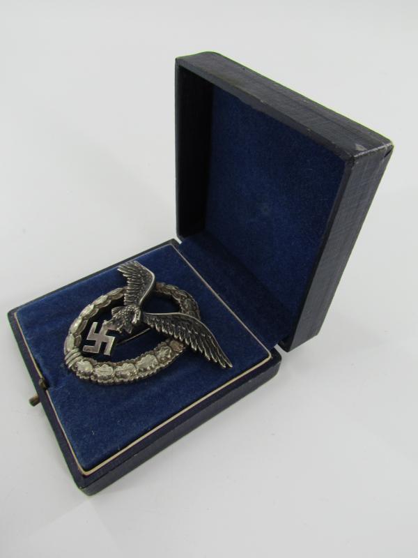 Cased Luftwaffe Pilots Badge - 'Assmann'