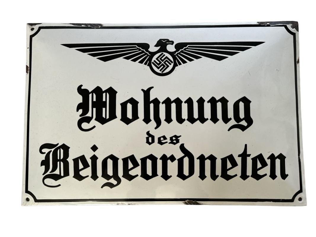 Wohnung des Beigeordneten' Enamel Sign...Rare!