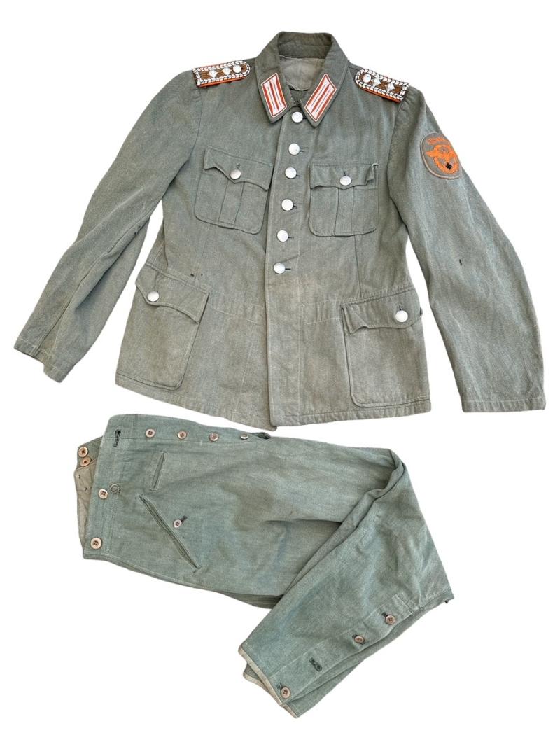 Wehrmacht Gendarmerie ( Rural Police ) Summer Tunic & Trousers Grunmeliert material