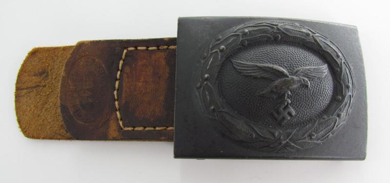 Tabbed steel Luftwaffe belt buckle E. Schneider 1941 Lüdenscheid