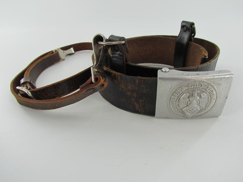 Hitler Youth Belt With Aluminum Buckle and Shoulder Strap RZM M4/30