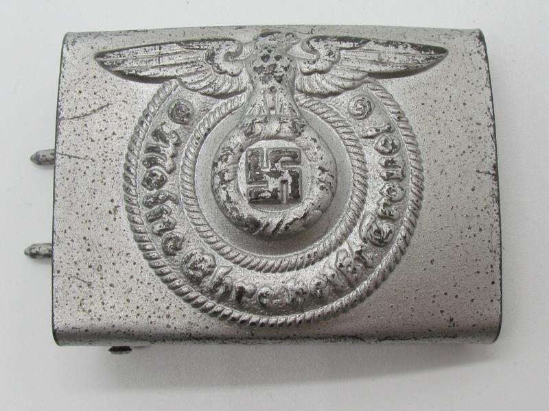 Unmarked Steel Waffen-SS buckle by Overhoff