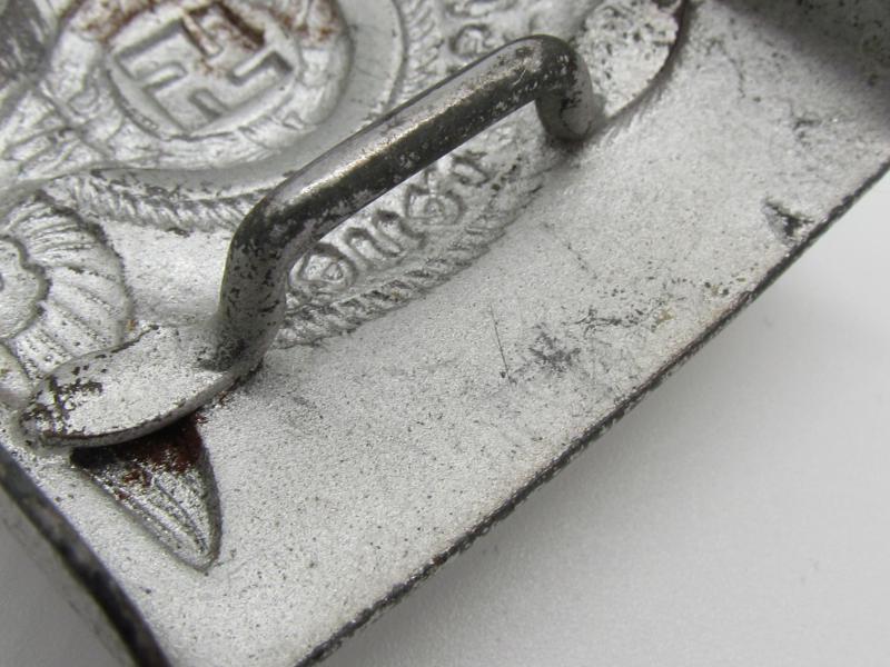 Unmarked Steel Waffen-SS buckle by Overhoff