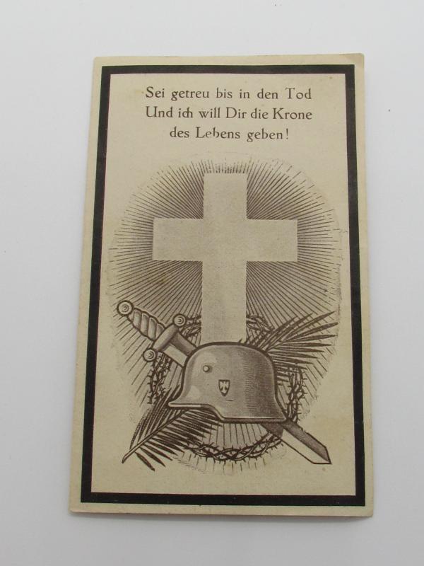 Wehrmacht ( Gebirgsjäger ) Death Card