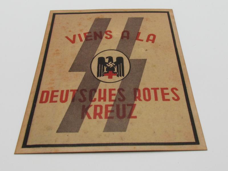 Postcard :'Waffen SS Recruitment' DRK Wallonië
