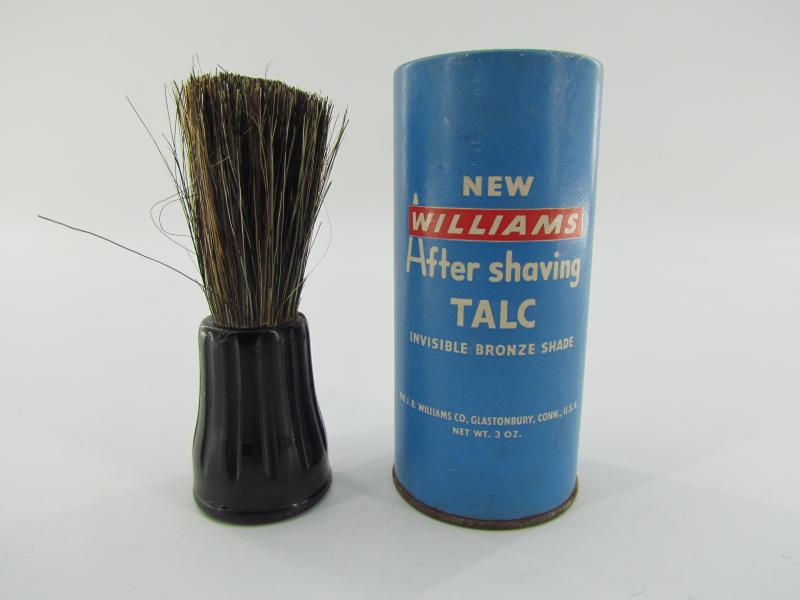 US WWII Shaving Brush and After Shaving Talc