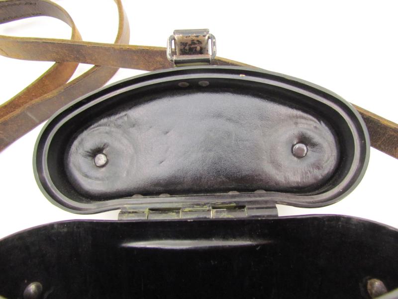 German Black Bakelite Binocular Case with Original Strap