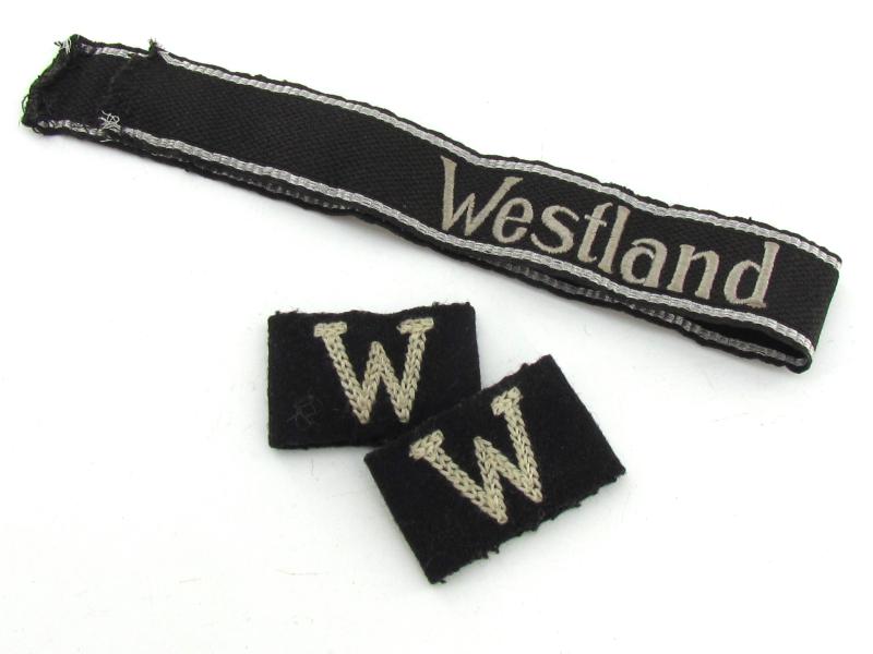 Waffen-SS cufftitle Westland & Matching Slip on cyphers
