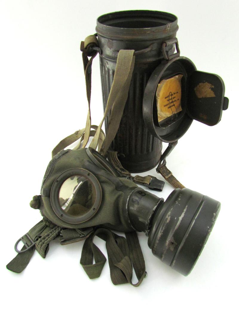 WH/SS Gasmask Cannister With Contents 1943