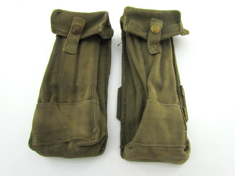 British WWII Basic Pouches ( Blancoed )